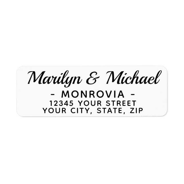 Modern Script Return Address Label (Front)