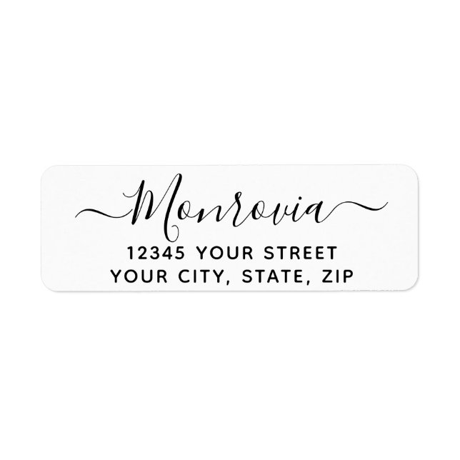 Modern Script Return Address Label (Front)