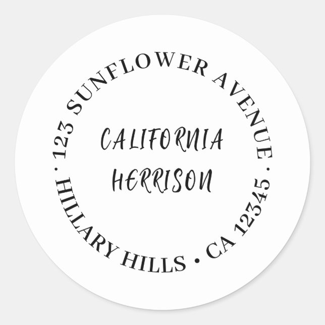 Modern Script Return Address Seal Design (Front)