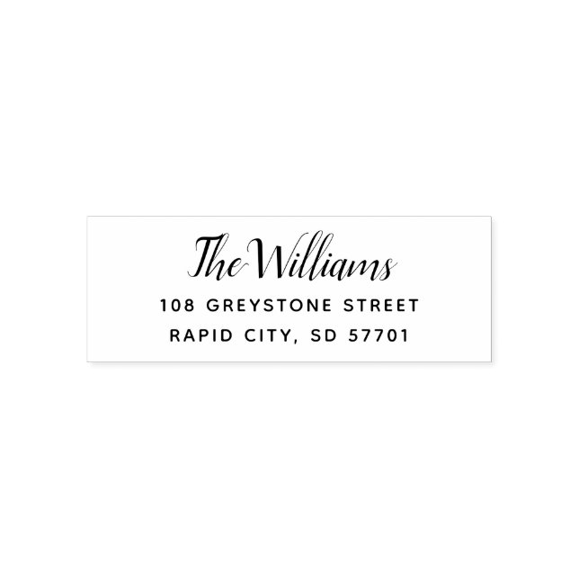 Modern Script Return Address Stamp (Design)