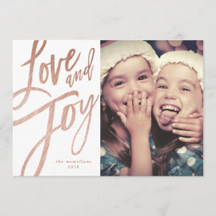Modern Script   Rose Gold   Holiday Photo Card