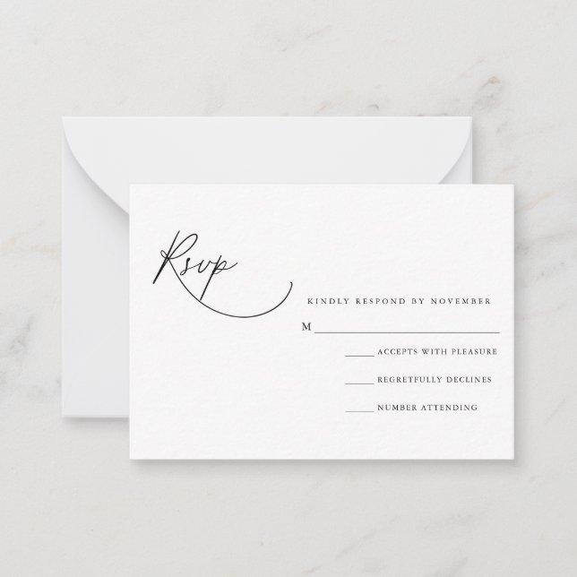 Modern Script RSVP Card (Front)