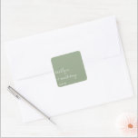 Modern Script Sage Green Minimalistic Wedding Square Sticker<br><div class="desc">Celebrate in style with these modern and very trendy wedding stickers. This design is easy to personalize with your special event wording and your guests will be thrilled when they receive these fabulous stickers. Matching items can be found in the collection.</div>