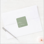 Modern Script Sage Green Minimalistic Wedding Square Sticker<br><div class="desc">Celebrate in style with these modern and very trendy wedding stickers. This design is easy to personalize with your special event wording and your guests will be thrilled when they receive these fabulous stickers. Matching items can be found in the collection.</div>