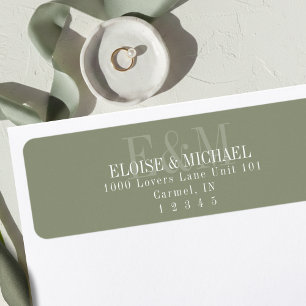 Modern Script Sage Green Monogram Wedding