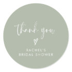 Modern Script Sage Green Thank You Bridal Shower