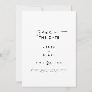 Modern Script Save the Date Announcement Card