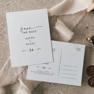 Modern Script Save the Date Announcement Postcard
