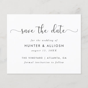 Modern Script Save The Date   Budget  Flyer