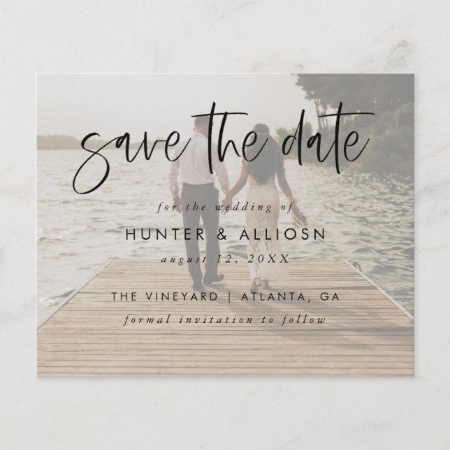 Modern Script Save The Date | Budget  Flyer (Front)
