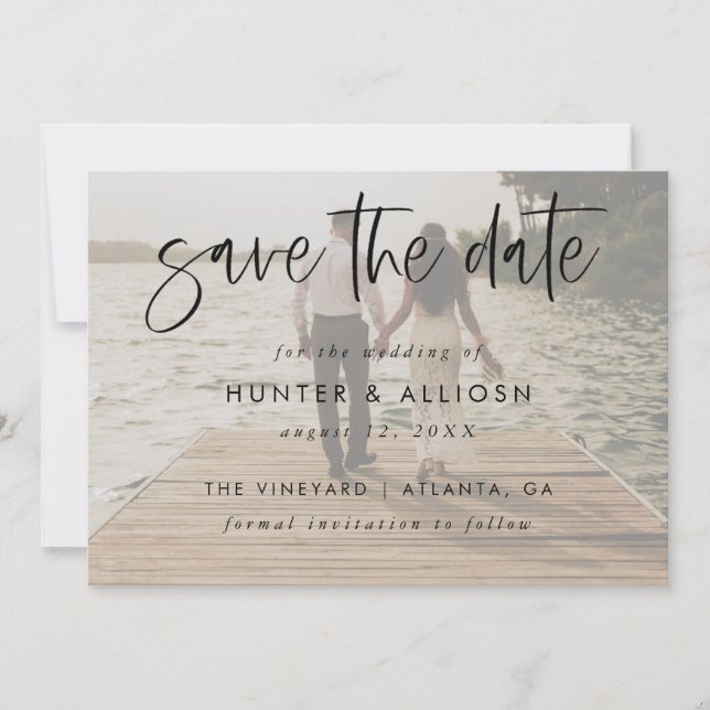 Modern Script Save The Date | Budget  Flyer Invitation (Front)