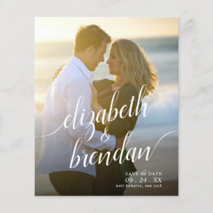 Modern Script Save the Date Budget Wedding