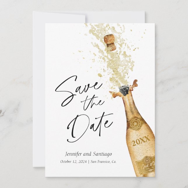 Modern Script Save the Date Card (Front)