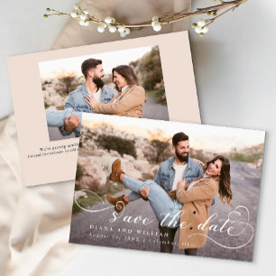 Modern Script Save the Date Card – Custom Photo