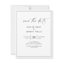 Modern Script Save the Date