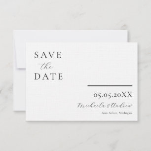 Modern Script Save the Date, Photo on the back Date