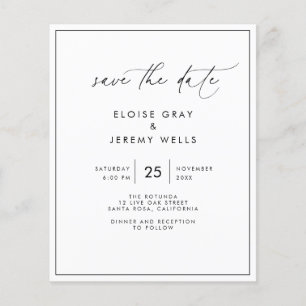 Modern Script Save the Date Post Card