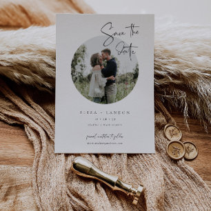 Modern Script Save The Date Wedding Photo Card