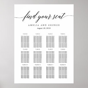 Modern Script Seating Chart Poster