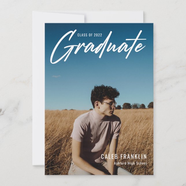 Modern Script Senior Class Photo Graduation (Front)