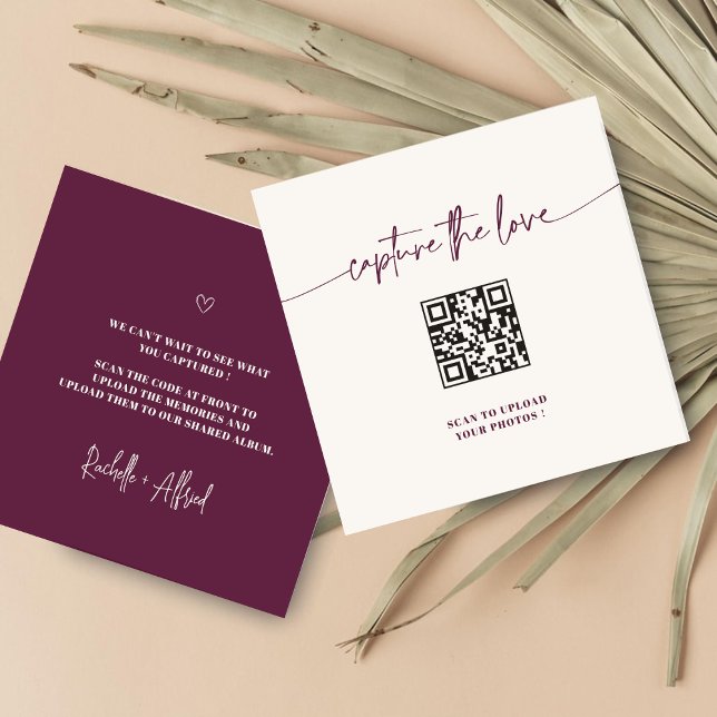 Modern Script Share the Love QR Code Table Cards (Creator Uploaded)