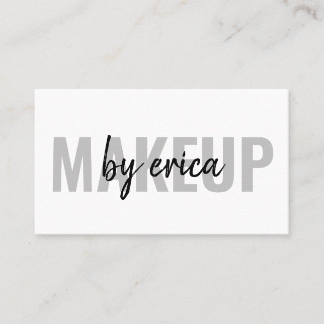 Modern Script Signature Makeup Artist Business Card (Front)