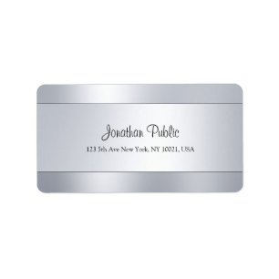 Modern Script Silver Elegant Template Trendy Label