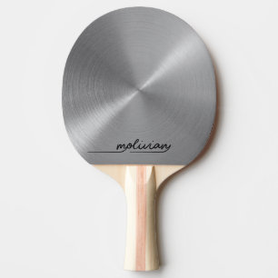 Modern Script Silver Personalized Ping Pong Paddle