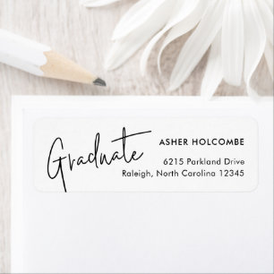 Modern Script Simple Graduation Return Address