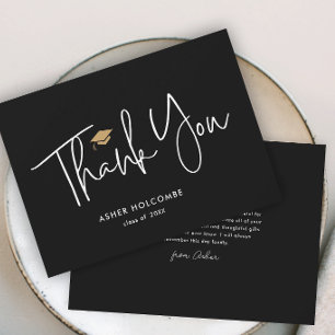 Modern Script Simple Graduation Thank You Card