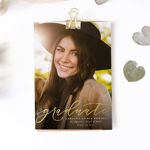 Modern script simple one photo graduation