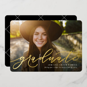 Modern script simple one photo graduation