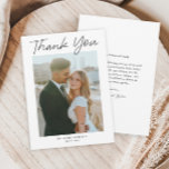 Modern Script Simple Photo Wedding Thank You Card<br><div class="desc">Modern Script Simple Photo Wedding Thank You Card. Click the edit button to personalize this design to fit your needs.</div>