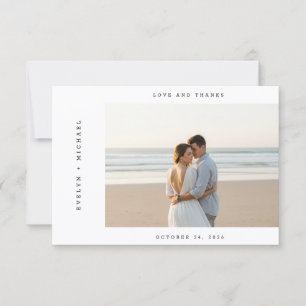 Modern Script Simple Wedding Photo Budget Thank You Card