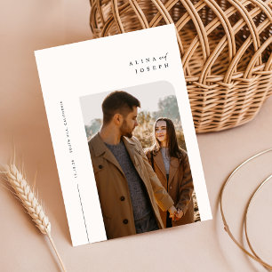 Modern Script Simple Wedding Photo Invitation