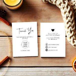 Modern Script Small Business Thank You Card
