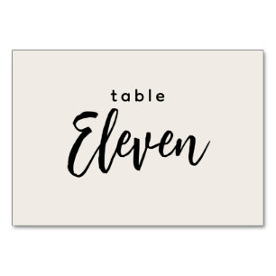 Modern Script Table 11 Eleven Off-White Wedding Number