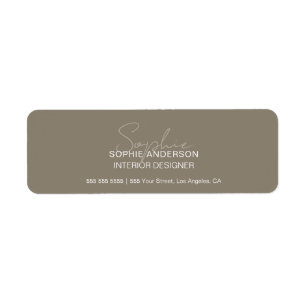 Modern Script Taupe Professional Business