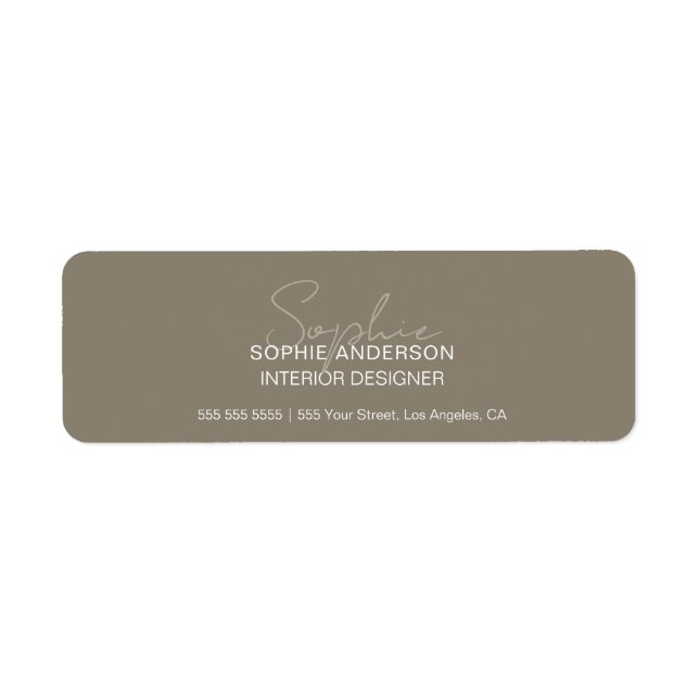 Modern Script Taupe Professional Business (Front)