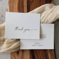Modern Script Thank You Card
