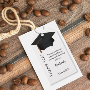 Modern  script thank you Graduation party Gift Tags