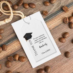 Modern  script thank you Graduation party Gift Tags