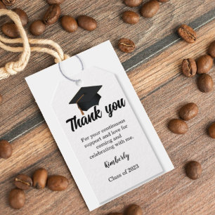 Modern  script thank you Graduation party Gift Tags