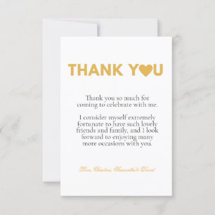 Modern script thank you message note card