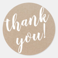 Modern Script Thank You Simple Cardboard