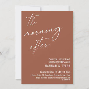 Modern Script The Morning After Brunch Terracotta Invitation