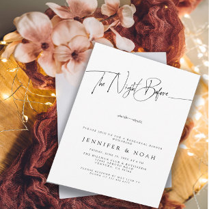 Modern Script The Night Before Rehearsal Dinner In Invitation