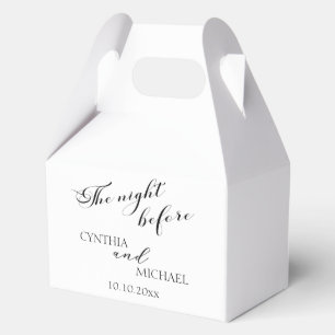 Modern Script 'the Night Before' Wedding Favor Box