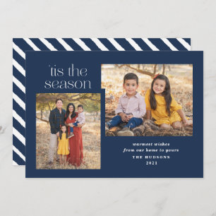 Modern Script Tis The Season Calligraphy Photo Hol Holiday Card