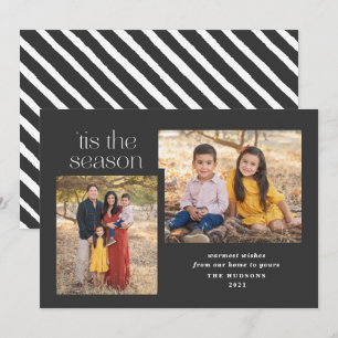Modern Script Tis The Season Calligraphy Photo Holiday Card